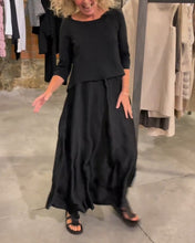 Load image into Gallery viewer, Black Half Sleeves Maxi Two Piece Dress
