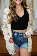 Load image into Gallery viewer, Dotted Multicolor Cream Knit Long Sleeve Cardigan
