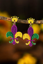 Load image into Gallery viewer, Mardi Gras Beaded Earrings
