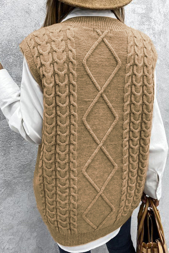 Fall Oversized Vest Knit Sweater Tank Pullover