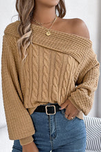 Load image into Gallery viewer, Casual One Shoulder Long Sleeve Knitted Sweater
