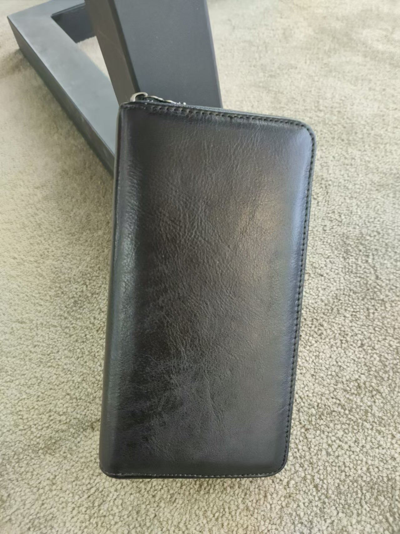 Handmade Long Leather Wallet Purse Large Capcity Multi Cards Zipper Soft Clutch for Women