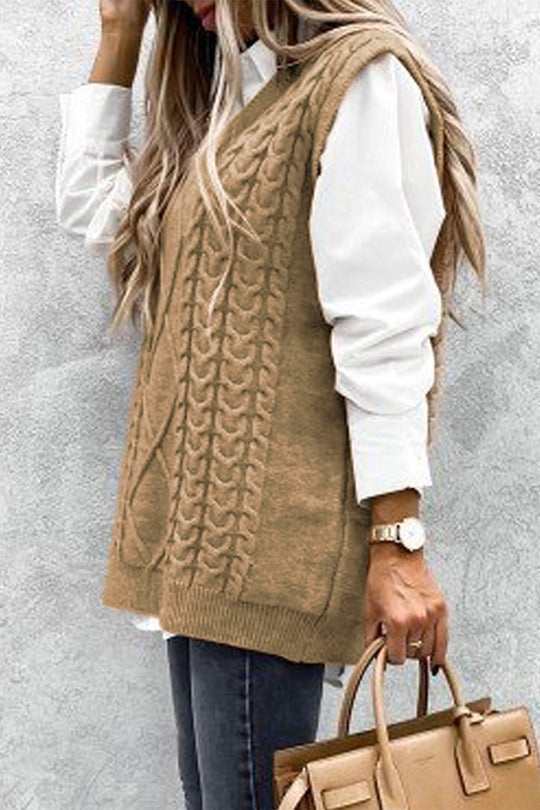 Fall Oversized Vest Knit Sweater Tank Pullover
