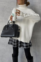Load image into Gallery viewer, White Turtleneck Long Sleeves Loose Knit Sweater
