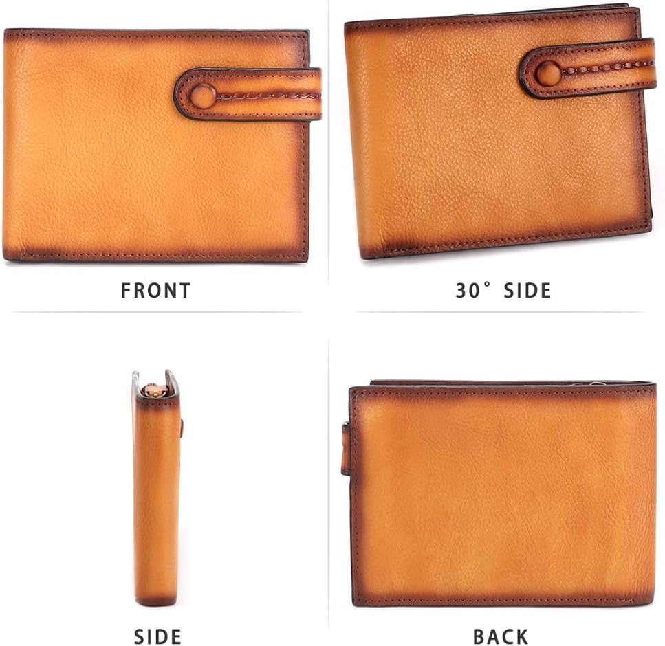 Bifold Wallet Money Clip Purse Mens Leather Slim Small Billfold Card Holder Purse