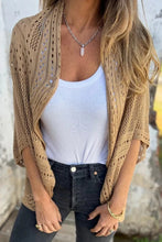 Load image into Gallery viewer, Simple Hollow Knitted Half Sleeve Loose Cardigan
