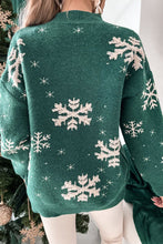 Load image into Gallery viewer, Turtleneck Christmas Snowflake Knitted Sweater
