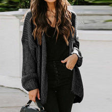 Load image into Gallery viewer, Simple Drop Shoulder Open Front Knit Oversized Sweater Cardigan
