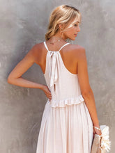 Load image into Gallery viewer, Ruffled Sleeveless Tiered Maxi Dress with Pockets
