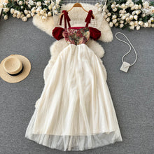 Load image into Gallery viewer, Retro Off Shoulder Embroidered Maxi Dress
