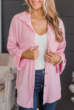 Load image into Gallery viewer, Simle Pockets Textured Roll Tab Sleeve Shirt Jacket

