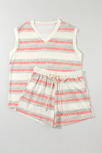 Load image into Gallery viewer, V-Neck Sleeveless Top and Drawstring Shorts Set
