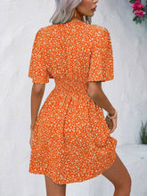 Load image into Gallery viewer, Printed V-Neck Half Sleeve Mini Dress
