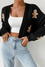 Load image into Gallery viewer, Casual Cookie Man Pattern Knitted Cardigan

