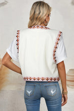 Load image into Gallery viewer, White Floral Embroidered Boho Vest
