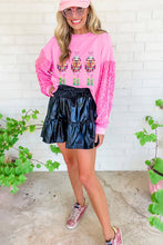 Load image into Gallery viewer, Pink Christmas Nutcracker Sequin Sleeve Sweatshirt
