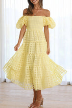 Load image into Gallery viewer, Sweet Elegant Mesh Off the Shoulder Midi Dress
