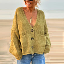 Load image into Gallery viewer, Loose Long Sleeve V-neck Pocket Knitted Cardigan
