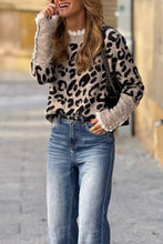 Load image into Gallery viewer, Elegant Leopard Lace Trimme Sweater
