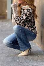 Load image into Gallery viewer, Elegant Leopard Lace Trimme Sweater
