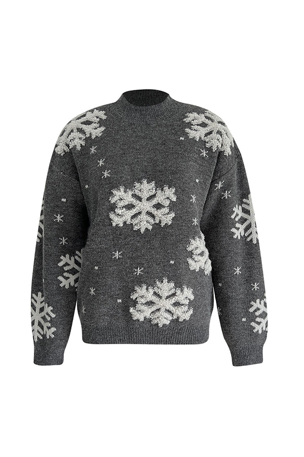 Turtleneck Christmas Snowflake Knitted Sweater