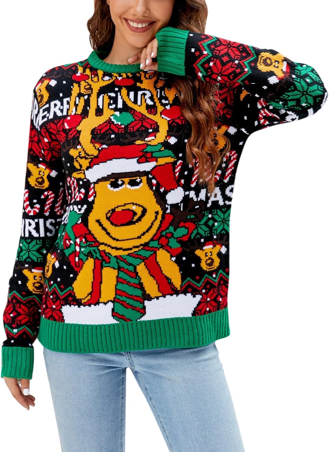 Black Elk Long Sleeve Ugly Sweater Christmas