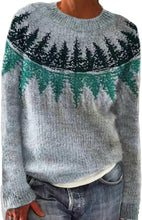 Load image into Gallery viewer, Retro Art Print Casual Pullover Sweater
