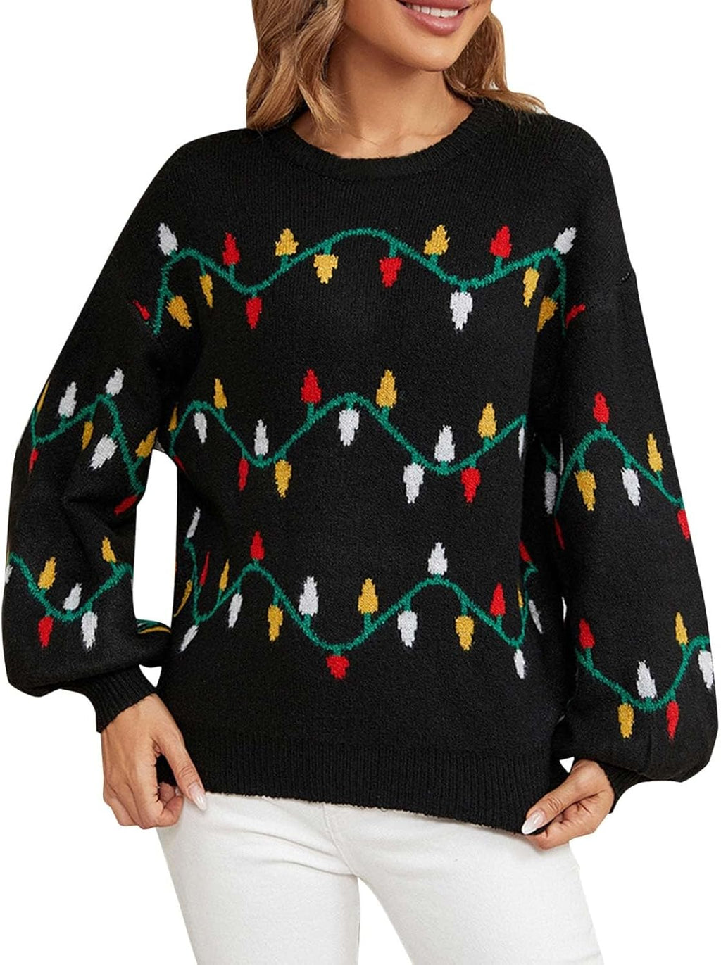 Cute Pullover Sparkly Ugly Christmas Sweater