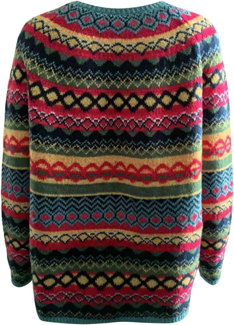 Color Block Casual Loose Long Sleeve Knitted Sweater