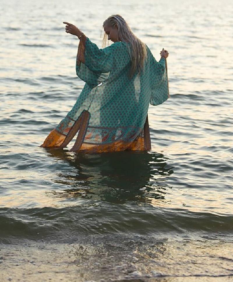 Boho Floral Patterns Kimono Cover Up