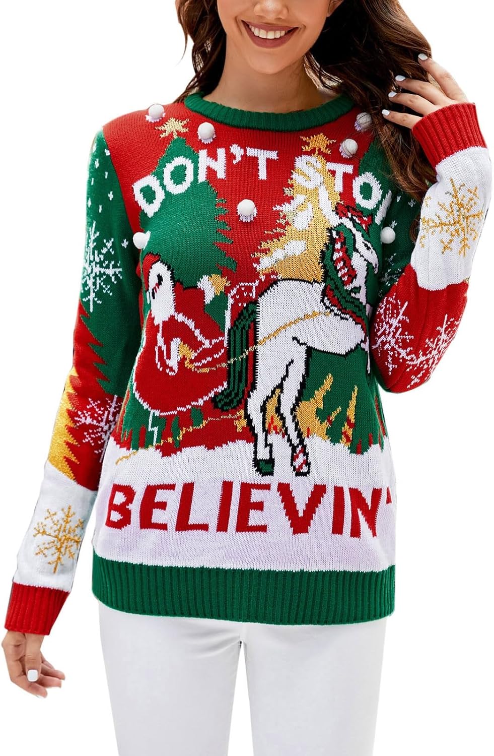 Holiday Sweater Crew Neck Ugly Christmas Sweater