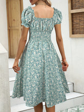Load image into Gallery viewer, Elegant V-neck Ruched Floral Midi Dress
