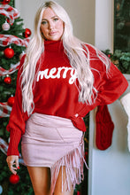 Load image into Gallery viewer, Merry Christmas Turtleneck Long Sleeve Sweater

