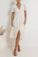 Load image into Gallery viewer, Lace Buttons V Neck A Line Midi Dress
