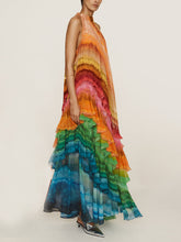 Load image into Gallery viewer, Chic Sleeveless Colorful Ruffled Maxi Dress
