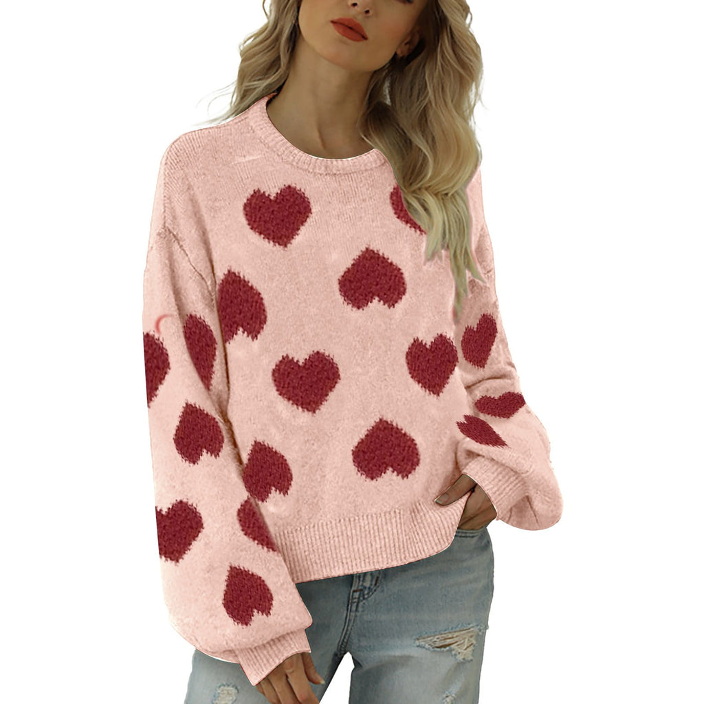 Cute Love Pattern Knit Sweater