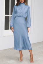 Load image into Gallery viewer, Chic Satin Long Sleeve Midi Party Dress
