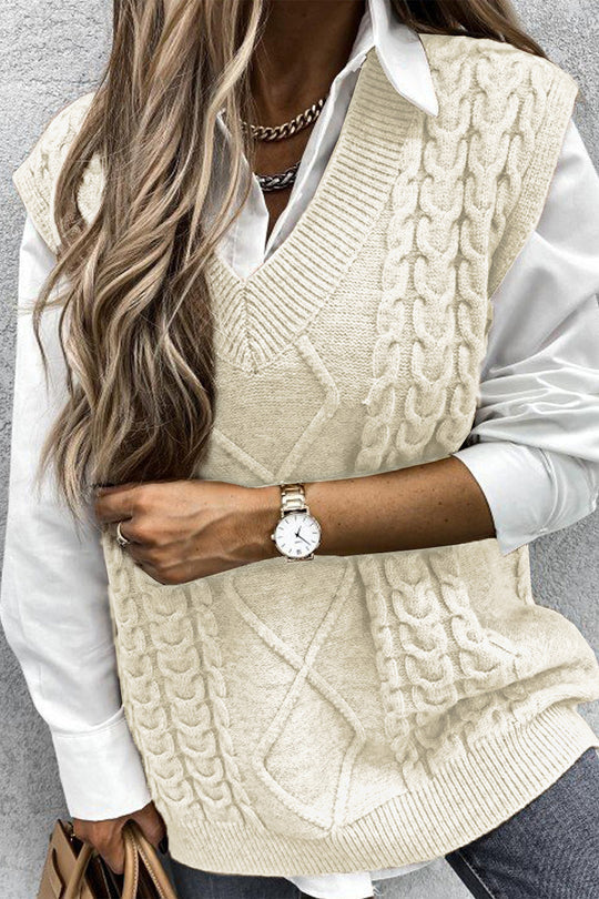 Fall Oversized Vest Knit Sweater Tank Pullover