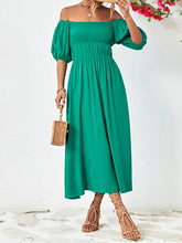 Load image into Gallery viewer, Loose Off-The-Shoulder Short Sleeves Midi Dress
