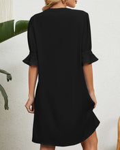 Load image into Gallery viewer, Simple Bell Sleeves Mini Dress
