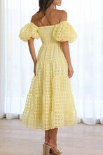 Load image into Gallery viewer, Sweet Elegant Mesh Off the Shoulder Midi Dress
