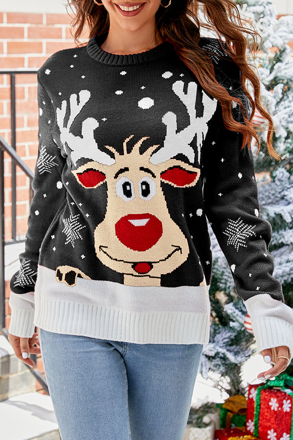 Cute Xmas Elk Graphic Christmas Sweater