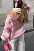 Load image into Gallery viewer, Loose Striped Long Sleeve Knitted Sweater
