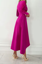 Load image into Gallery viewer, Fashion V Neck Long Sleeves Asymmetrical Midi Dress
