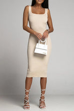 Load image into Gallery viewer, Sexy Square Collar Bodycon Midi Dress
