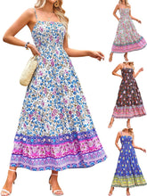 Load image into Gallery viewer, Floral Bohemian Sexy Adjustable Straps Pockets Midi Dress
