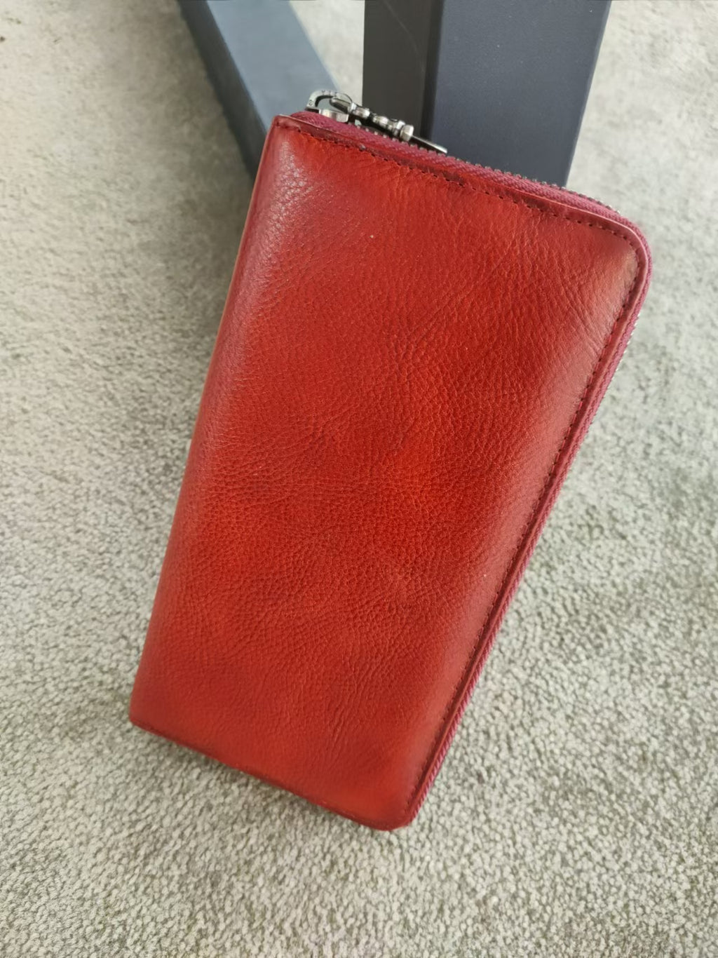 Handmade Long Leather Wallet Purse Large Capcity Multi Cards Zipper Soft Clutch for Women