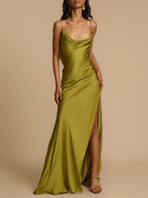 Load image into Gallery viewer, Sexy Spaghetti Straps Split Side Backless Maxi Dress
