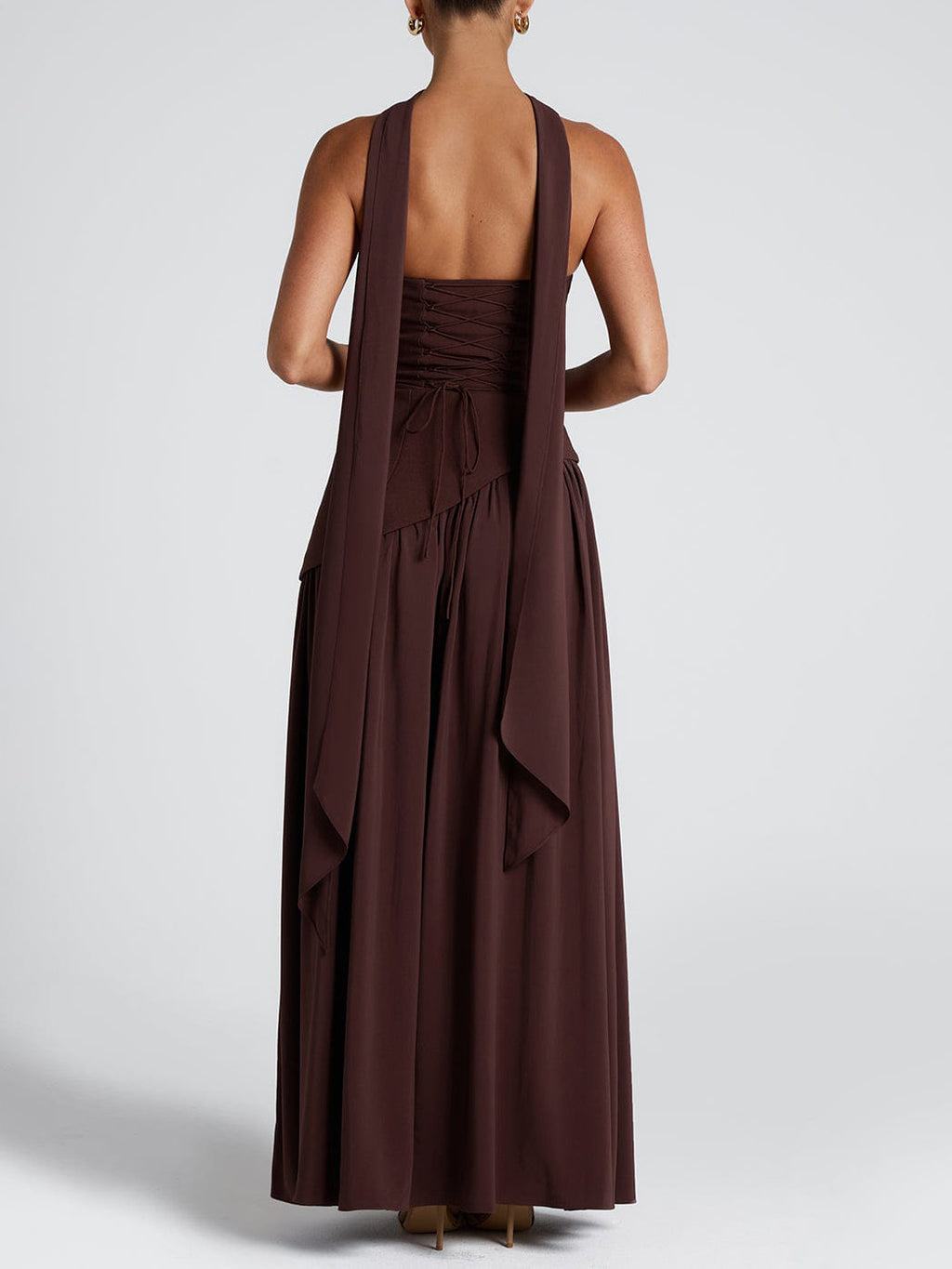 Chic Strapless Patchwork Split Side Maxi Party Dress