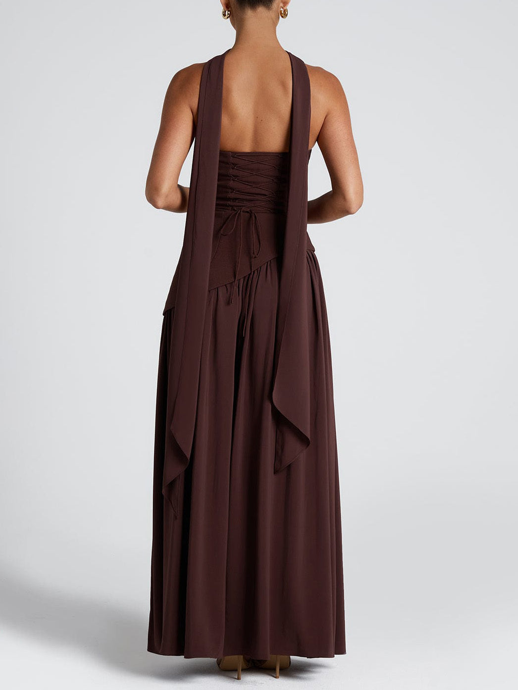 Chic Strapless Patchwork Split Side Maxi Party Dress